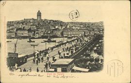 Καρτ ποστάλ με τη γέφυρα του Πέρα στην Κωνσταντινούπολη