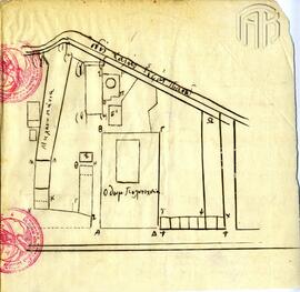 Σχεδιάγραμμα του Οθωμανικού Πολυτεχνείου Σμύρνης από Ασφαλιστήριο Συμβόλαιο της εταιρείας "T...