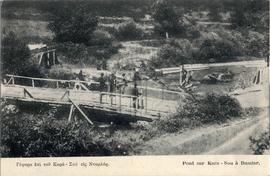Ασπρόμαυρο επιστολικό δελτάριο με θέμα : "Γέφυρα επί του Καρά - Σου εις Νταμλάρ"