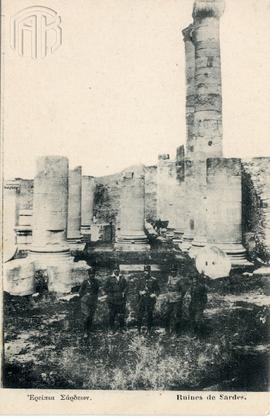 Ασπρόμαυρο επιστολικό δελτάριο με θέμα : "Ερείπια Σάρδεων"